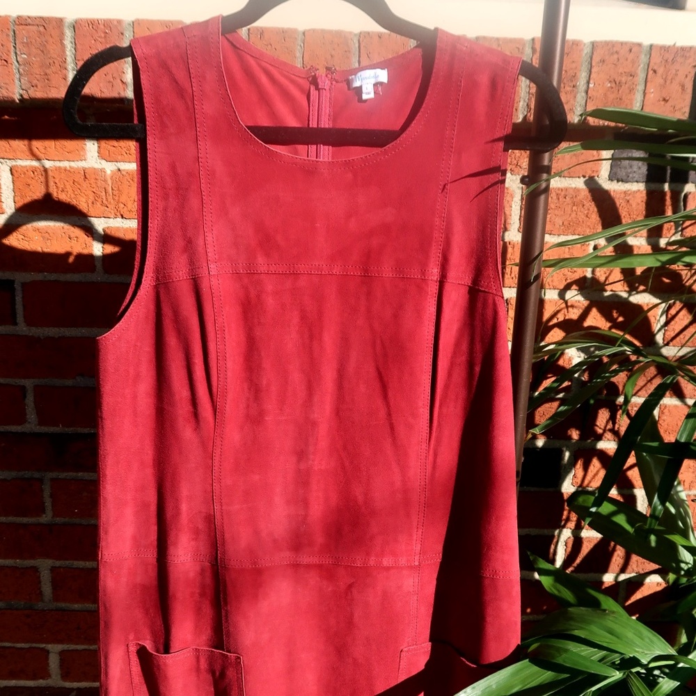 Marabell red leather dress